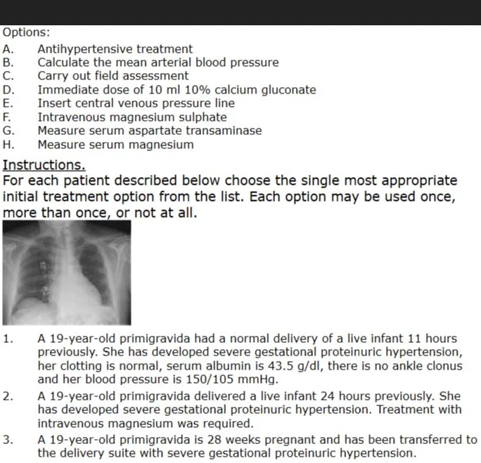 emq question example in the eSystem example of EMQ Question